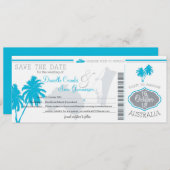 オーストラリアへの搭乗券の保存 セーブザデート (正面/裏面)