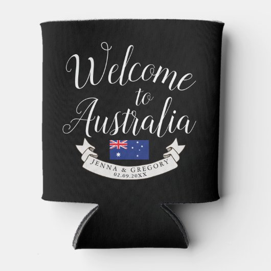 オーストラリアへようこそ |宛先ウェディングカスタム 缶クーラー (正面)