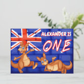 オーストラリアをテーマにした1歳の誕生日 招待状 (スタンド正面)