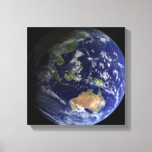 オーストラリアを示す宇宙からの完全な地球 キャンバスプリント (正面)