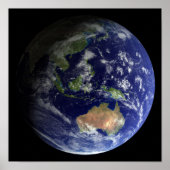 オーストラリアを示す宇宙からの完全な地球 ポスター (正面)