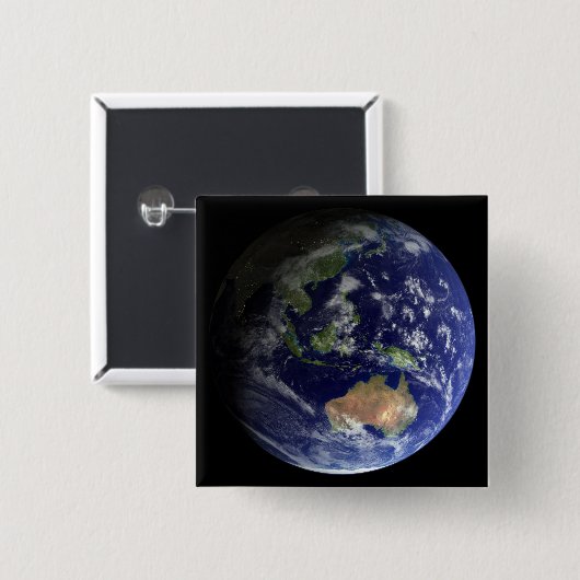 オーストラリアを示す宇宙からの完全な地球 缶バッジ (正面&裏面)