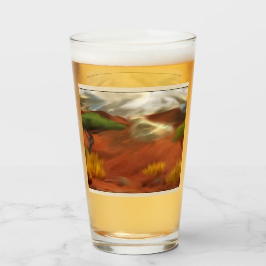 オーストラリアアウトバックドーン抽象芸術アート タンブラーグラス (ドリンク正面)