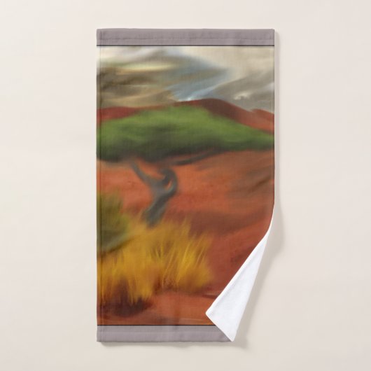 オーストラリアアウトバックドーン抽象芸術アート ハンドタオル (ハンドタオル)