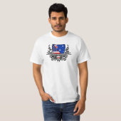オーストラリアアメリカの盾の旗 Tシャツ (正面フル)