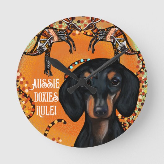 オーストラリアアート ラウンド壁時計 (正面)