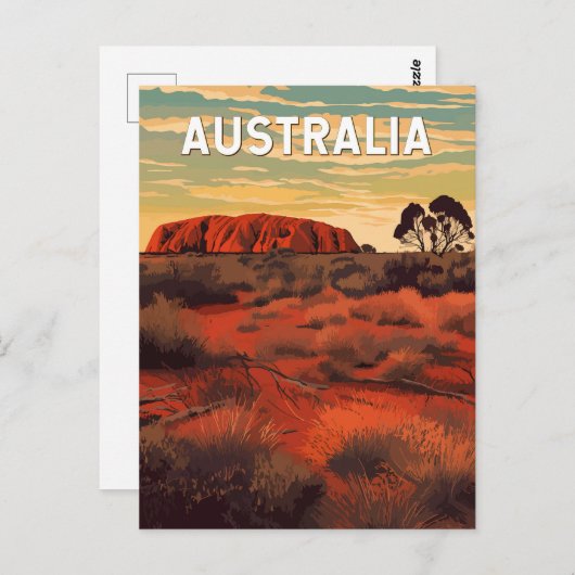 オーストラリアイラストレーショントラベルアートヴィンテージ ポストカード (正面/裏面)
