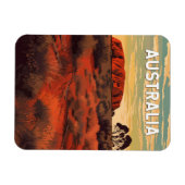 オーストラリアイラストレーショントラベルアートヴィンテージ マグネット (横)