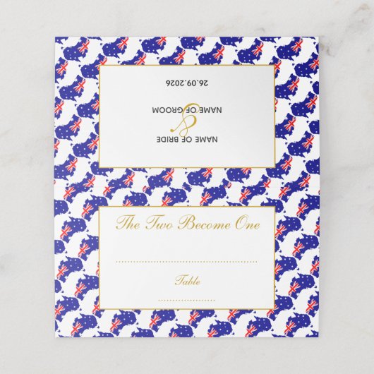 オーストラリアカスタマイズ結婚お祝い プレイスカード (外部開封)