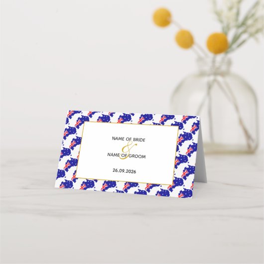 オーストラリアカスタマイズ結婚お祝い プレイスカード (裏面)