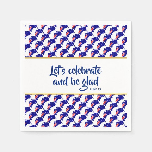 オーストラリアカスタムお祝いパーティー紙 スタンダードカクテルナプキン (正面)