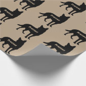 オーストラリアカスタムのケルピー犬の毛のシルエット ラッピングペーパー (角)