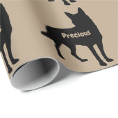 オーストラリアカスタムのケルピー犬の毛のシルエット ラッピングペーパー (ロールコーナー)