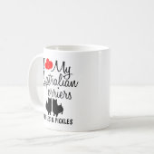 オーストラリアカスタムの二人のテリアが大好き マグカップ (正面左)