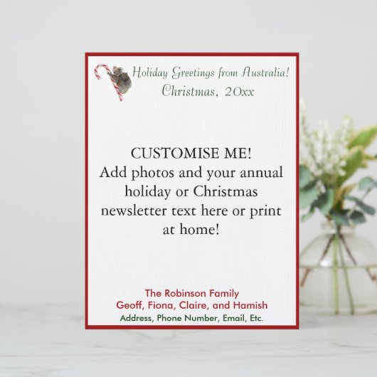 オーストラリアカスタムクリスマスニュースレターテンプレート レターヘッド (スタンド正面)