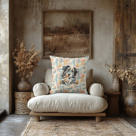 オーストラリアカスタムシェパードポートレート抽象芸術バック クッション