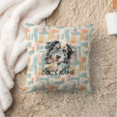 オーストラリアカスタムシェパードポートレート抽象芸術バック クッション (ブランケット)