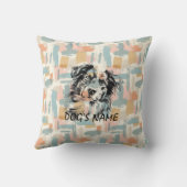 オーストラリアカスタムシェパードポートレート抽象芸術バック クッション (裏面)