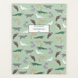 オーストラリアカスタム先住民動物ユーカリプトゥスグリーン プランナー手帳