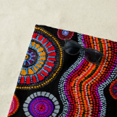 オーストラリアカラフルモダンのドットアートトライバルパターン ビーチタオル (インサイチュ)