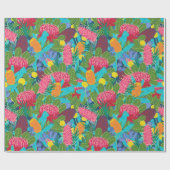 オーストラリアカラフル先住民の花の包装紙 ラッピングペーパー (フラット)