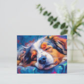 オーストラリアカラフル羊飼い就寝 ポストカード (スタンド正面)