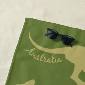 オーストラリアカンガルー名前をカスタムするビーチタオル ビーチタオル (インサイチュ)