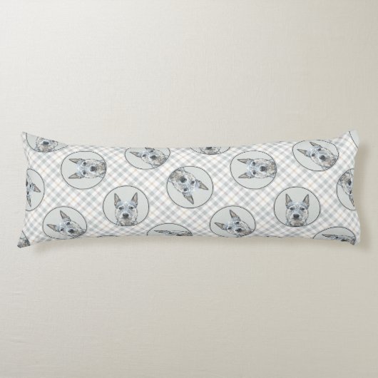 オーストラリアキャトルドッグブルーヘラーオリジナルドッグアート ボディピロー (正面)