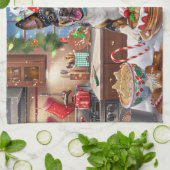 オーストラリアキャトルホリデーベーキングフェスティバルクリスマス キッチンタオル (折り畳み)