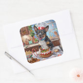 オーストラリアキャトルホリデーベーキングフェスティバルクリスマス スクエアシール (封筒)