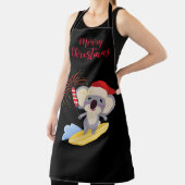 オーストラリアクリスマスキュートコアラサーフィンデザイン エプロン (インサイチュ)