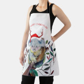 オーストラリアクリスマスコアラサンタハットレッドグリーン エプロン (インサイチュ)