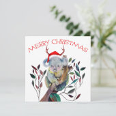 オーストラリアクリスマスコアラサンタハットレッドグリーン カード (スタンド正面)