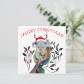 オーストラリアクリスマスコアラサンタハットレッドグリーン カード (スタンド正面)