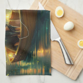 オーストラリアケルパイクリスマスフェスティバル航海 キッチンタオル (四つ折り)