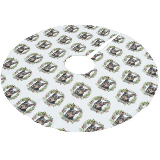 オーストラリアケルパイクリスマスリースフェスティバルカップ ブラッシュドポリエステルツリースカート (アングル)