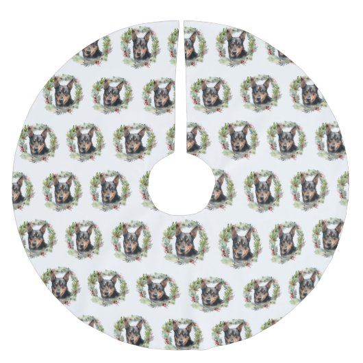 オーストラリアケルパイクリスマスリースフェスティバルカップ ブラッシュドポリエステルツリースカート (正面)