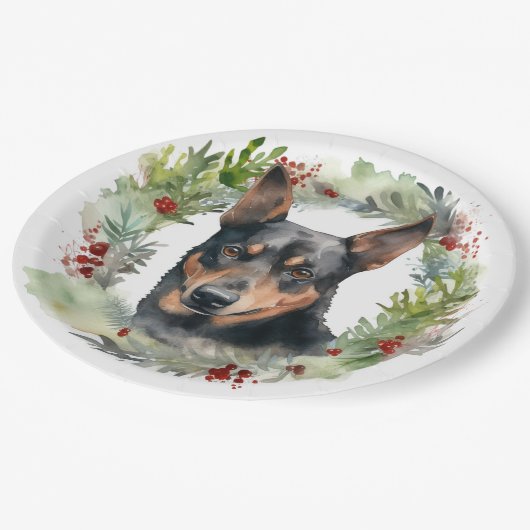 オーストラリアケルパイクリスマスリースフェスティバルカップ ペーパープレート (アングル)