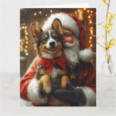 オーストラリアケルパイサンタクロースフェスティバルクリスマス カード (黄色い花)