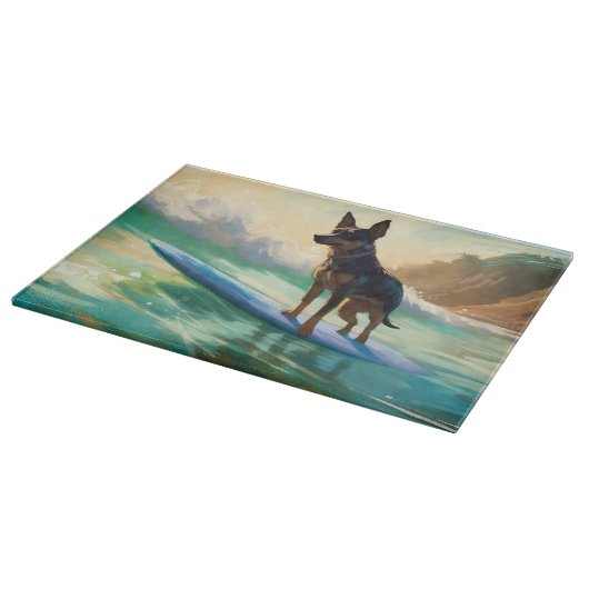 オーストラリアケルピービーチ絵を描サーフィン カッティングボード (角)
