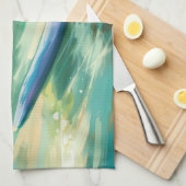 オーストラリアケルピービーチ絵を描サーフィン キッチンタオル (四つ折り)