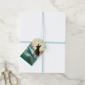 オーストラリアケルピービーチ絵を描サーフィン ギフトタグ (より糸付き)