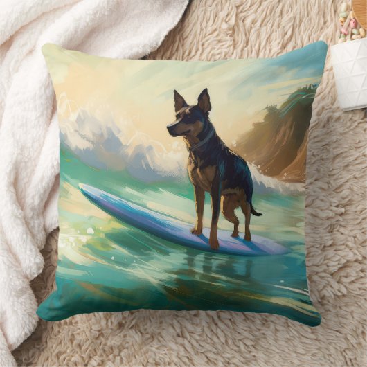オーストラリアケルピービーチ絵を描サーフィン クッション (ブランケット)