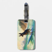 オーストラリアケルピービーチ絵を描サーフィン ラゲッジタグ (裏面縦)