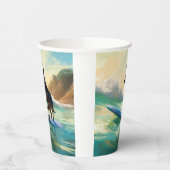 オーストラリアケルピービーチ絵を描サーフィン 紙コップ