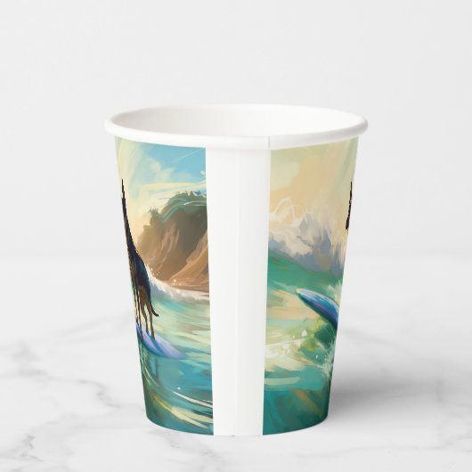 オーストラリアケルピービーチ絵を描サーフィン 紙コップ (右)