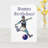 オーストラリアサッカーの誕生日カード カード (黄色い花)