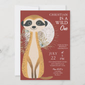 オーストラリアサファリワイルドワンファースト誕生日 招待状 (正面)