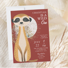 オーストラリアサファリワイルドワンファースト誕生日 招待状