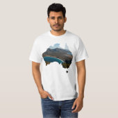 オーストラリアシェイプワイングラスベイタスマニアパノラマ Tシャツ (正面フル)